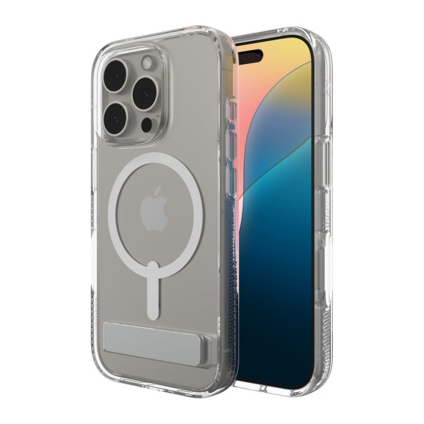 iPhone 16 Pro Max Zagg Crystal Palace Snap Kickstand Case - Clear