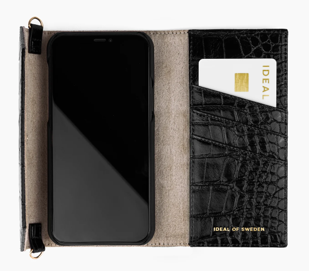 iPhone 13 Pro Ideal of Sweden Clutch Wallet - Black Croco