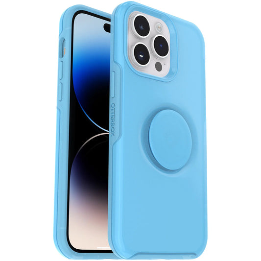 iPhone 14 Pro Max: Otterbox + POP Symmetry Series Case : Blue (You Cyan This)